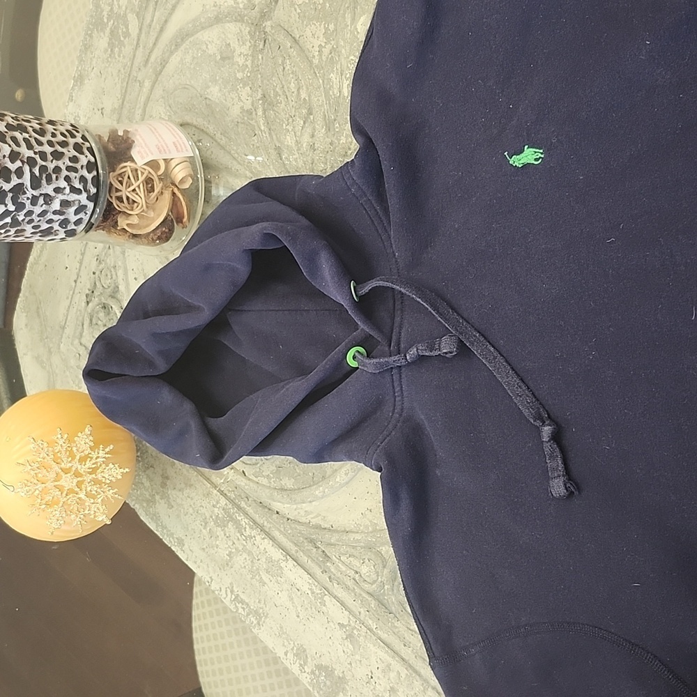 Ralph Lauren men's navy fleece hoodie medium - Picture 3 of 11
